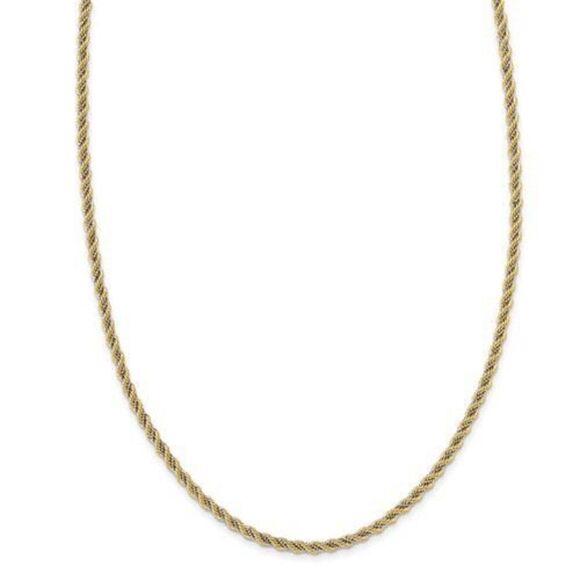 Leslie's 14K Two-tone Polished Textured Rope Necklace - Picture 1 of 5